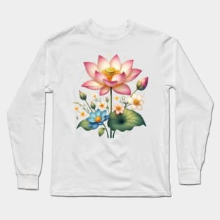 American Lotus Flower lover Long Sleeve T-Shirt